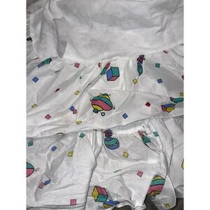 1996 Warner Bros Gerber Baby Looney Tunes Crib Dust Ruffle Skirt Rattle Blocks